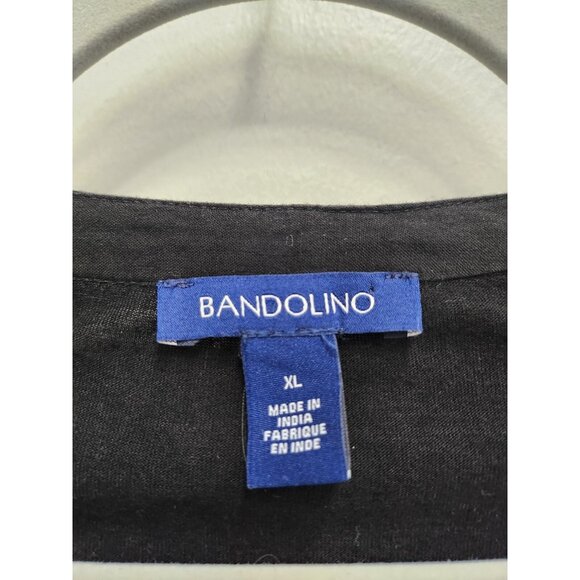 Bandolino Womens BOHO Hippie Blouse Top Size XL Black Tie Dye Beaded 1/2 Button - Picture 4 of 7